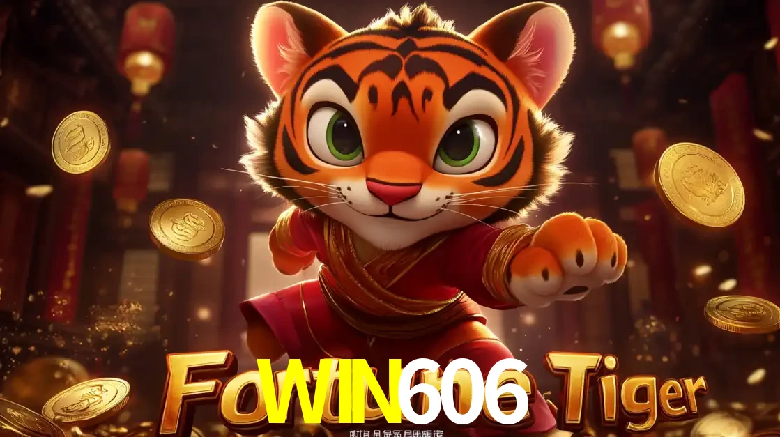 O carismático mascote do jogo de slot Fortune Tiger, um tigre fofo em pose de artes marciais, pronto para trazer sorte e multiplicadores de ganhos no cassino online WIN606.